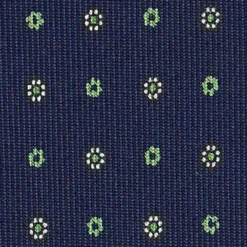 CRAVATTA SARTORIALE CLASSICA IN SETA BLU SCURO Microfantasia fiore