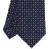 CRAVATTA SARTORIALE CLASSICA IN SETA BLU SCURO Microfantasia fiore