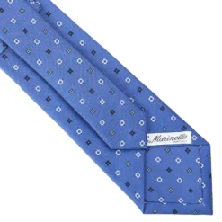 CRAVATTA SARTORIALE CLASSICA IN SETA AZZURRO POLVERE Microfantasia fiore