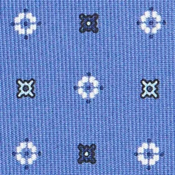 CRAVATTA SARTORIALE CLASSICA IN SETA AZZURRO POLVERE Microfantasia fiore