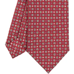 CRAVATTA SARTORIALE CLASSICA IN SETA BORDEAUX Microfantasia