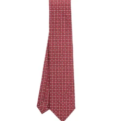 CRAVATTA SARTORIALE CLASSICA IN SETA BORDEAUX Microfantasia