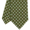 CRAVATTA SARTORIALE CLASSICA IN SETA VERDE OLIVA Microfantasia fiore