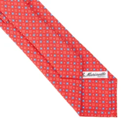 CRAVATTA SARTORIALE CLASSICA IN SETA ROSSA Microfantasia fiore