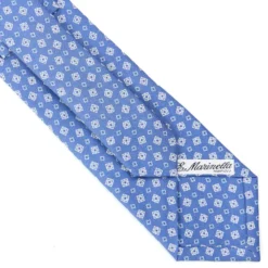 CRAVATTA SARTORIALE CLASSICA IN SETA AZZURRO POLVERE Microfantasia fiore