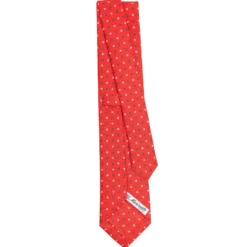 CRAVATTA SARTORIALE CLASSICA IN SETA ROSSA Microfantasia fiore