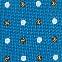 CRAVATTA SARTORIALE CLASSICA IN SETA BLU MEDIO Microfantasia fiore