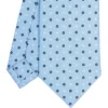 CRAVATTA SARTORIALE CLASSICA IN SETA AZZURRO Microfantasia fiore