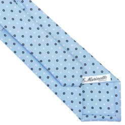 CRAVATTA SARTORIALE CLASSICA IN SETA AZZURRO Microfantasia fiore