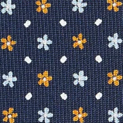 CRAVATTA SARTORIALE CLASSICA IN SETA BLU SCURO Microfantasia fiore