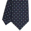 CRAVATTA SARTORIALE CLASSICA IN SETA BLU SCURO Microfantasia fiore
