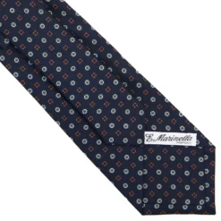 CRAVATTA SARTORIALE CLASSICA IN SETA BLU SCURO Microfantasia fiore