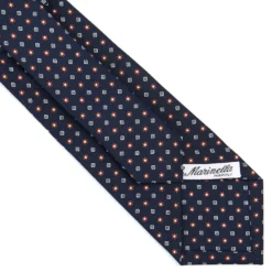 CRAVATTA SARTORIALE CLASSICA IN SETA BLU SCURO Microfantasia fiore