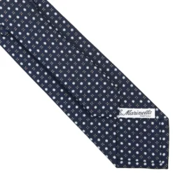 CRAVATTA SARTORIALE CLASSICA IN SETA BLU SCURO Microfantasia fiore