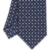 CRAVATTA SARTORIALE CLASSICA IN SETA BLU SCURO Microfantasia fiore