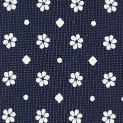 CRAVATTA SARTORIALE CLASSICA IN SETA BLU SCURO Microfantasia fiore