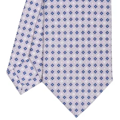 CRAVATTA SARTORIALE CLASSICA IN SETA GRIGIO CHIARO Microfantasia fiore