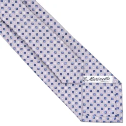 CRAVATTA SARTORIALE CLASSICA IN SETA GRIGIO CHIARO Microfantasia fiore
