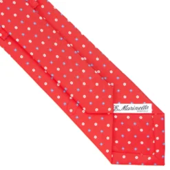 CRAVATTA SARTORIALE CLASSICA IN SETA ROSSA Microfantasia fiore