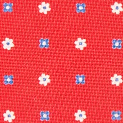 CRAVATTA SARTORIALE CLASSICA IN SETA ROSSA Microfantasia fiore