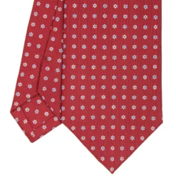 CRAVATTA SARTORIALE CLASSICA IN SETA BORDEAUX Microfantasia fiore