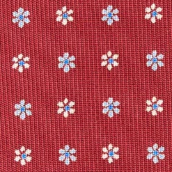 CRAVATTA SARTORIALE CLASSICA IN SETA BORDEAUX Microfantasia fiore