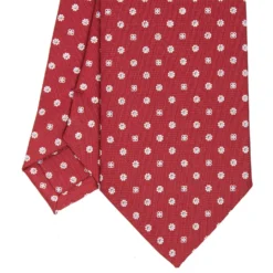 CRAVATTA SARTORIALE CLASSICA IN SETA BORDEAUX Microfantasia fiore