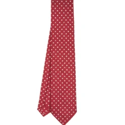 CRAVATTA SARTORIALE CLASSICA IN SETA BORDEAUX Microfantasia fiore