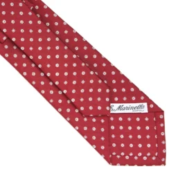 CRAVATTA SARTORIALE CLASSICA IN SETA BORDEAUX Microfantasia fiore