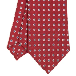CRAVATTA SARTORIALE CLASSICA IN SETA BORDEAUX Microfantasia fiore