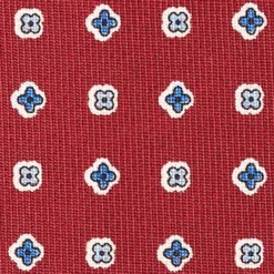 CRAVATTA SARTORIALE CLASSICA IN SETA BORDEAUX Microfantasia fiore