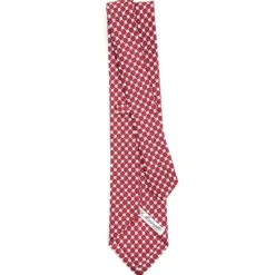 CRAVATTA SARTORIALE CLASSICA IN SETA BORDEAUX Microfantasia fiore