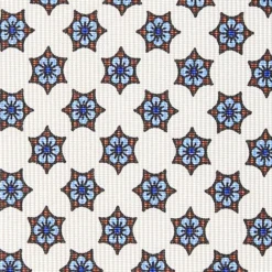 CRAVATTA SARTORIALE CLASSICA IN SETA BIANCA Microfantasia fiore