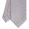 CRAVATTA SARTORIALE CLASSICA IN SETA GRIGIO CHIARO Microfantasia fiore