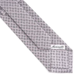 CRAVATTA SARTORIALE CLASSICA IN SETA GRIGIO CHIARO Microfantasia fiore
