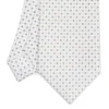 CRAVATTA SARTORIALE CLASSICA IN SETA BIANCA Microfantasia fiore