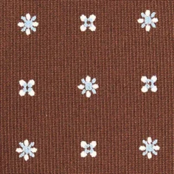 CRAVATTA SARTORIALE CLASSICA IN SETA MARRONE SCURO Microfantasia fiore