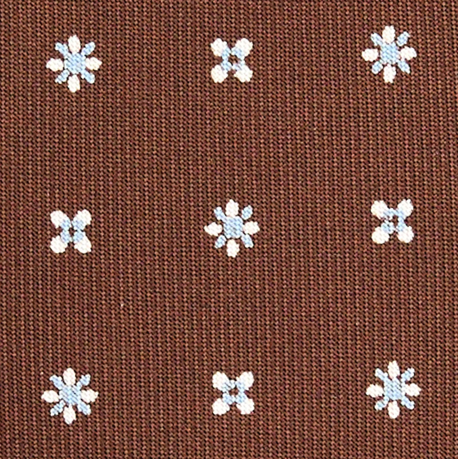 CRAVATTA SARTORIALE CLASSICA IN SETA MARRONE SCURO Microfantasia fiore