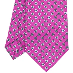 CRAVATTA SARTORIALE CLASSICA IN SETA FUCSIA Microfantasia fiore