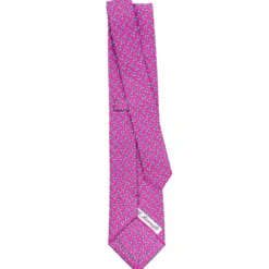 CRAVATTA SARTORIALE CLASSICA IN SETA FUCSIA Microfantasia fiore