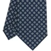 CRAVATTA SARTORIALE CLASSICA IN SETA BLU SCURO Microfantasia fiore