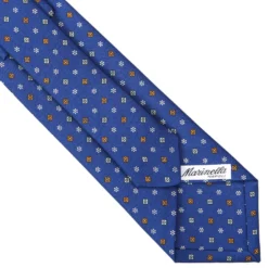 CRAVATTA SARTORIALE CLASSICA IN SETA BLU Microfantasia fiore
