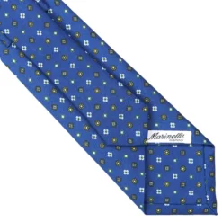 CRAVATTA SARTORIALE CLASSICA IN SETA BLU Microfantasia fiore