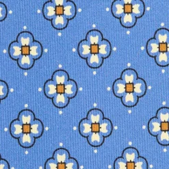 CRAVATTA SARTORIALE CLASSICA IN SETA AZZURRO POLVERE Microfantasia fiore