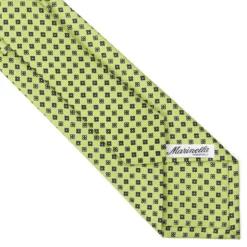 CRAVATTA SARTORIALE CLASSICA IN SETA VERDE CHIARO Microfantasia fiore