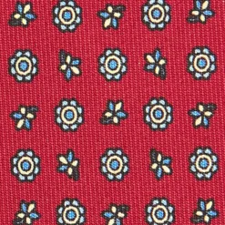 CRAVATTA SARTORIALE CLASSICA IN SETA BORDEAUX Microfantasia fiore