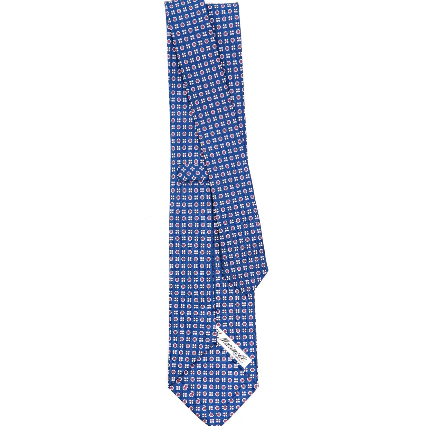 CRAVATTA SARTORIALE CLASSICA IN SETA BLU Microfantasia fiore