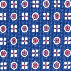 CRAVATTA SARTORIALE CLASSICA IN SETA BLU Microfantasia fiore