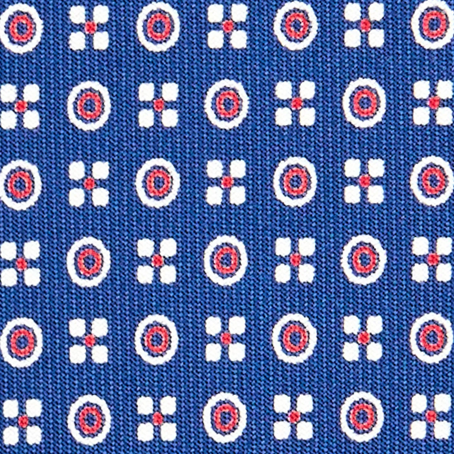 CRAVATTA SARTORIALE CLASSICA IN SETA BLU Microfantasia fiore