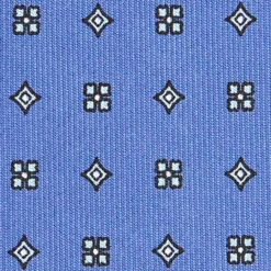 CRAVATTA SARTORIALE CLASSICA IN SETA AZZURRO POLVERE Microfantasia fiore